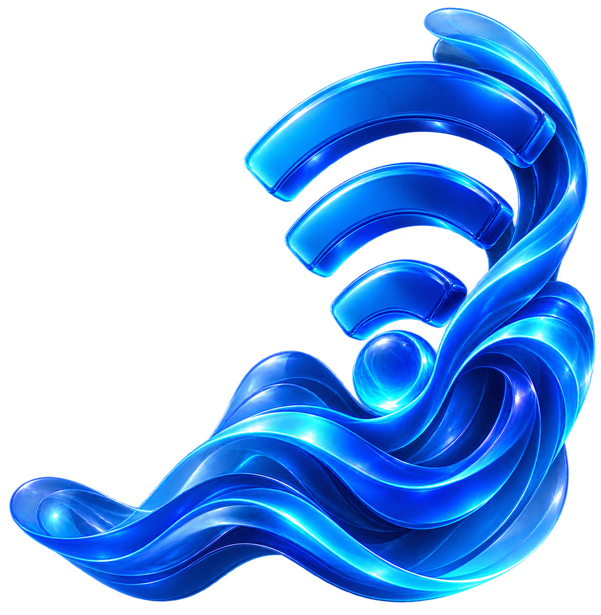 Blue Wi-Fi signal artwork